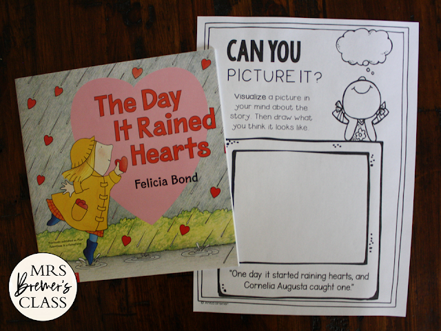 The Day it Rained Hearts book activities unit with Common Core literacy activities and craftivity for Kindergarten and First Grade on Valentine's Day