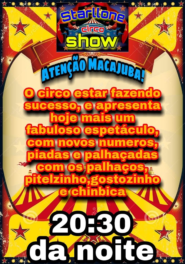 Circo Starllone apresenta mais um espetáculo nesta noite de segunda (17)