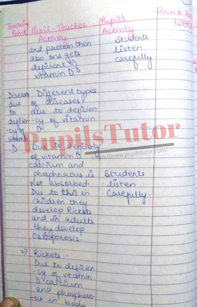 How To Make Physical Education Lesson Plan For Class 9 To 12 On Vitamin D In English – [Page And Photo 4] – pupilstutor.com