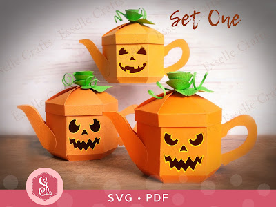 Pumpkin Teapot Boxes by Esselle Crafts