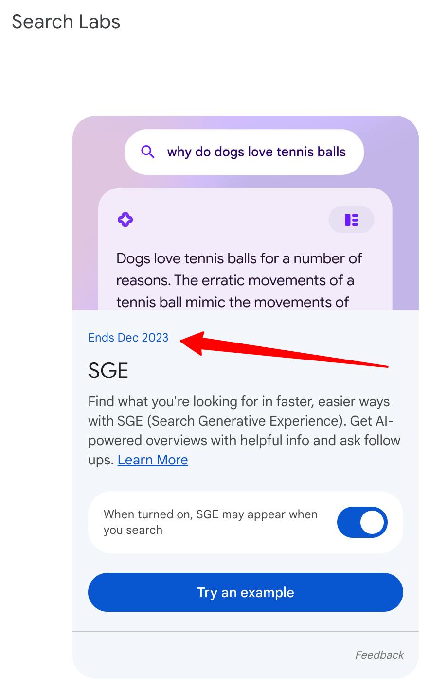 Google Search Generative Experience Ends In December 2023