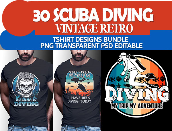 scuba tshirt design bundle