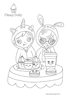 snacks for party coloring page