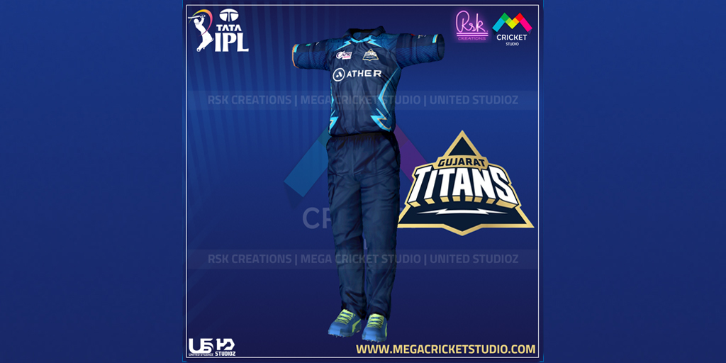 Gujarat Titans 2022 HD Kit for EA Sports Cricket 07