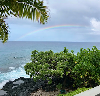 Rainbow over the ocean Big Island Hawaii