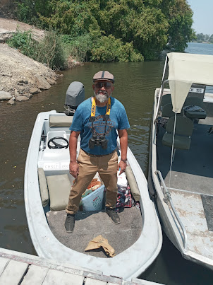 On one of the Taxi Speedboat at Kasane Jetty on the Chobe River.