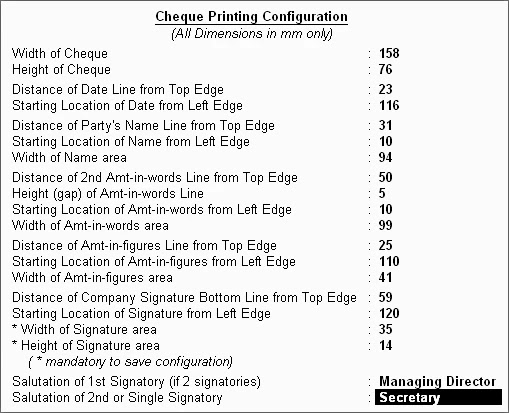 Cheque Printing in Tally (टैली में चेक प्रिंट कैसे करे)