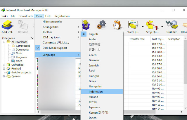 Cara Mengubah Bahasa Internet Download Manager