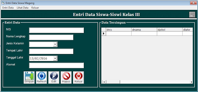 Source Code Pengolahan Data Siswa Magang VB6