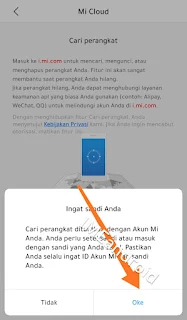 Aktifkan kunci hp Xiaomi jarak jauh