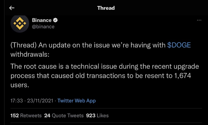 Sàn Binance Gặp Sự Cố Rút Tiền và Thực Hiện Giao Dịch Cũ Với Nhà Đầu Tư $Doge