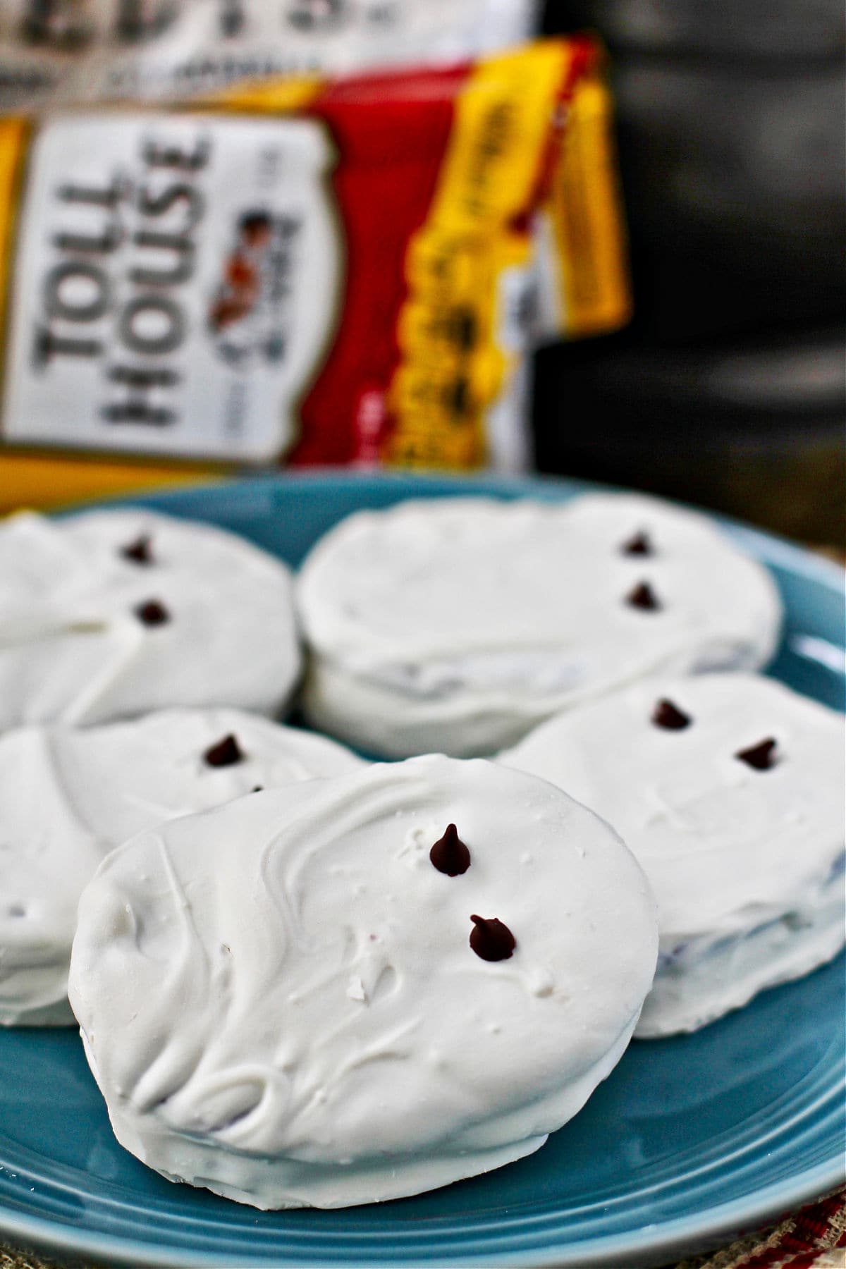 Peanut Butter Ghost Cookies with ingredients.