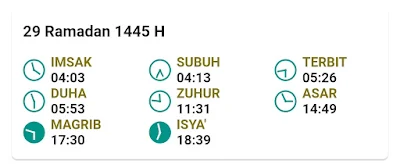 Jadwal Imsakiyah Ramadan 1445 H/2024 M Kabupaten Probolinggo Provinsi Jawa Timur