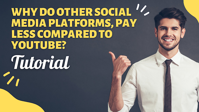 In today's video, we are going to answer the question, Why do other social Media Platforms, pay less compared to YouTube?  This video is helpful for anyone who wants to be a social media influencer and make money.