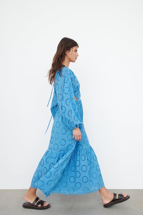 Vestido de verano Zara 2022 midi azul