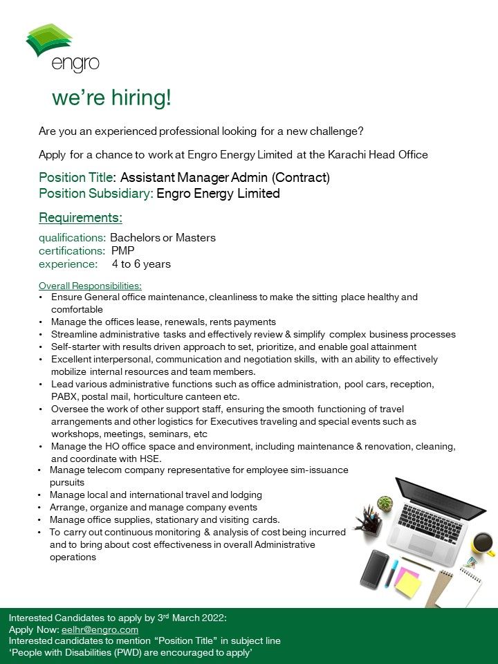 Engro Energy Limited Jobs Assistant Manager
