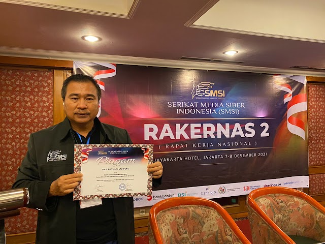 SMSI Lampung Mendapat Penghargaan Saat Rakernas ke-2 di Jakarta