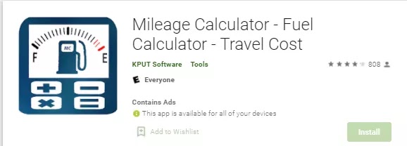 mileage calculator and fuel calculator app