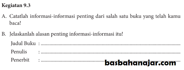 Kunci Jawaban Bahasa Indonesia Kelas 8 Halaman 239 Kegiatan 9.3