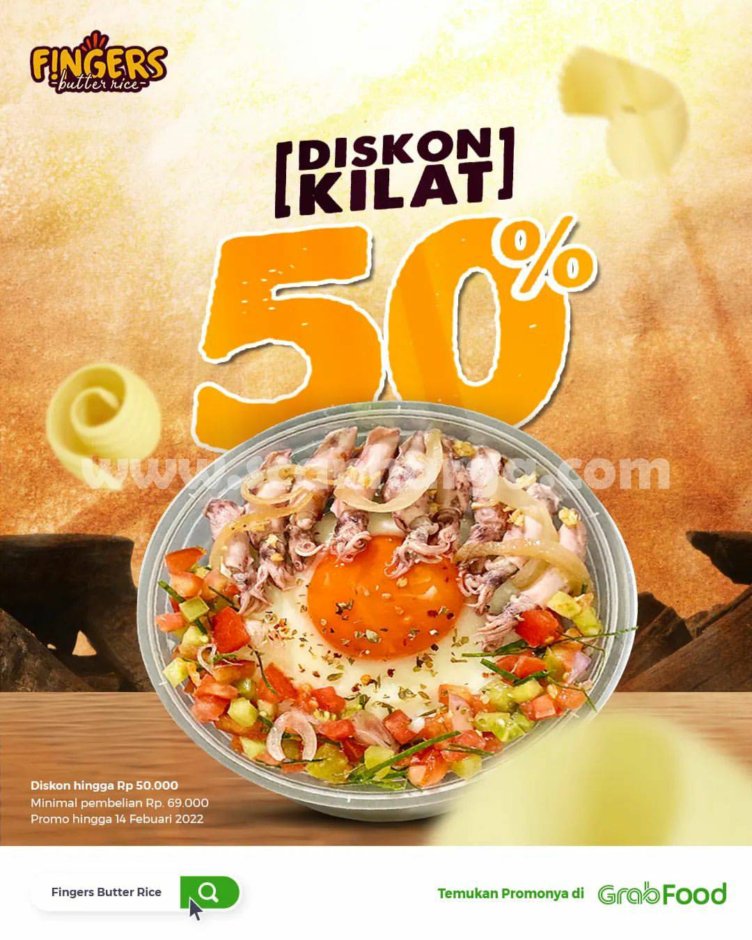 Promo Fingers Butter Rice Diskon Kilat 50% via Grabfood