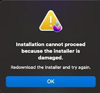 installation cannot proceed because the installer is damaged