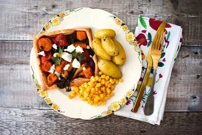 Easy harissa vegetable tarts