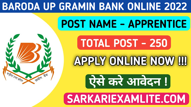 Baroda UP Gramin Bank Apprentice Online Form 2022