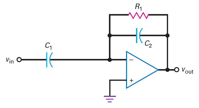 inverting first order active high pass filter circuit diagram