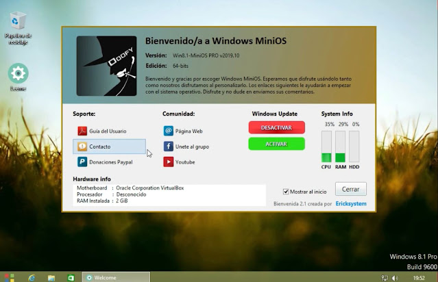 Descargar Windows 8.1 MiniOs Pro ISO Español