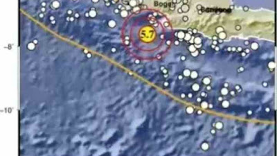 Gempa Bumi Tektonik M5,7 di Samudera Hindia Selatan Banten, Begini Analisa BMKG