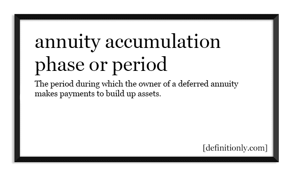 What is the Definition of Annuity Accumulation Phase Or Period?