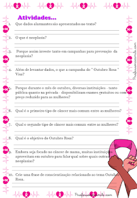 outubro rosa atividade