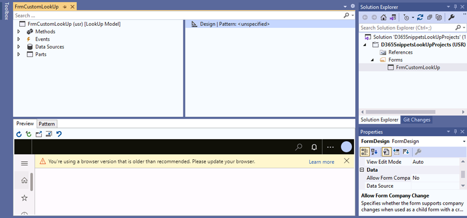 How to create lookup in D365FO using X++