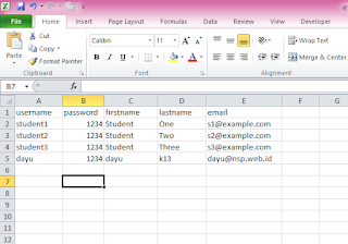 format excel upload siswa ke moodle