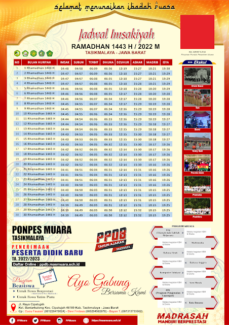 Desain Jadwal Imsakiyah 1443 H Tema PPDB