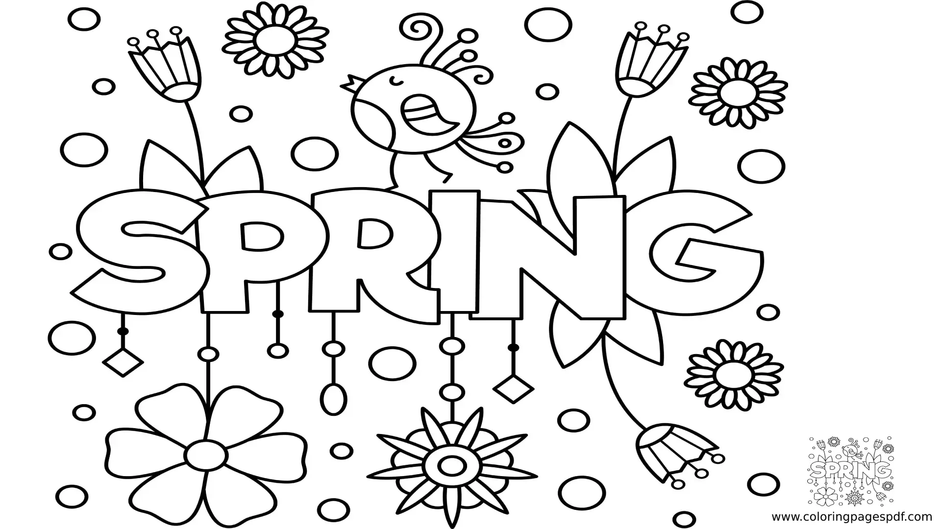 Coloring Pages Of The Word Spring