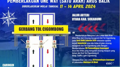 Sat Lantas Polres Sukabumi Akan Memberlakukan Rekayasa Lalin Dengan Sistem One Way