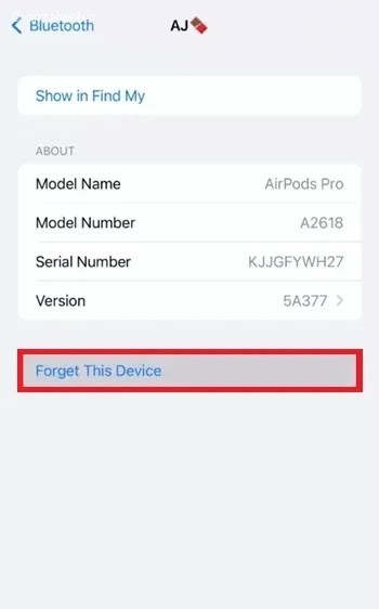 أحد أجهزة AirPods غير متصل.