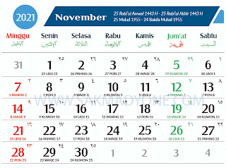 kalender jawa bulan November 2021