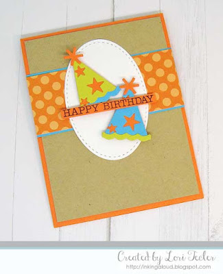 Happy Birthday Hats card-designed by Lori Tecler/Inking Aloud-stamps and dies from Lil' Inker Designs