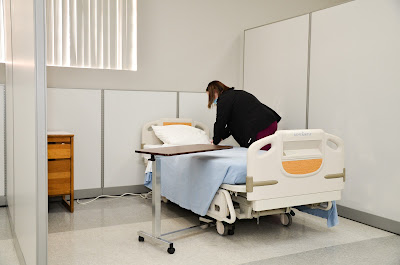Caption: Updated simulation patient suites in Kirk Building Room 105 will help students simulate working in a healthcare facility.
