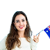 Female Model with Australia Flag Transparent Image