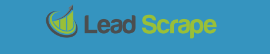 Lead Scrape brand image showing blue and green colour and the word of Lead Scrape
