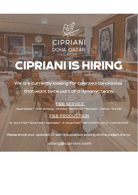 Cipriani Doha Jobs