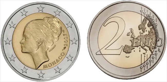 Редкие монеты 2 евро Монако Принцесса Грейс
