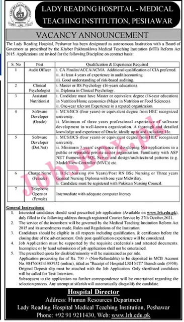 lady-reading-hospital-lrh-peshawar-jobs-2021