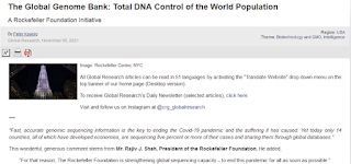 전인류 유전자정보 은행 : 전인류 유전자 장악/통제, 록펠러재단 계획