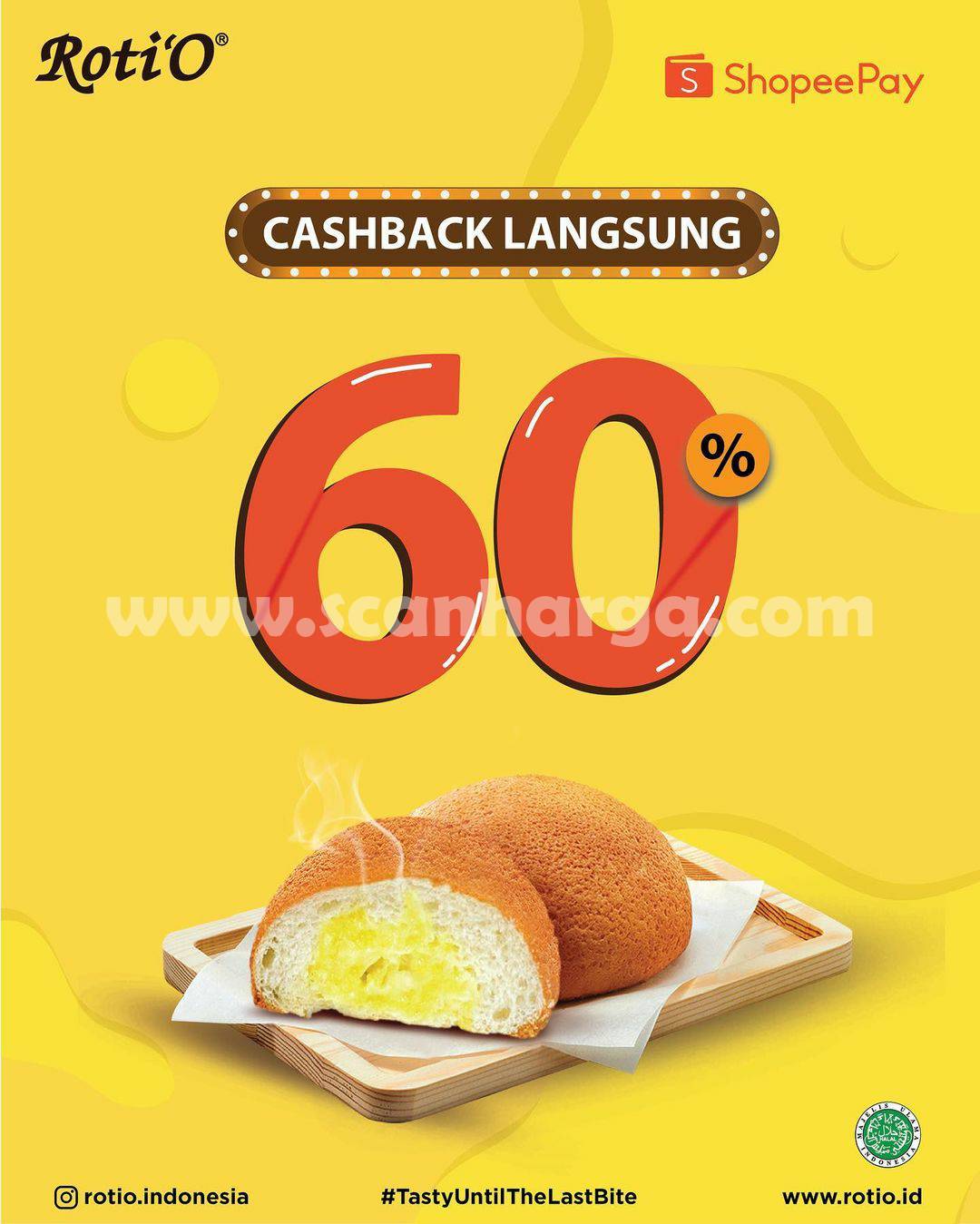 ROTI’O Promo SHOPEEPAY CASHBACK Langsung 60%