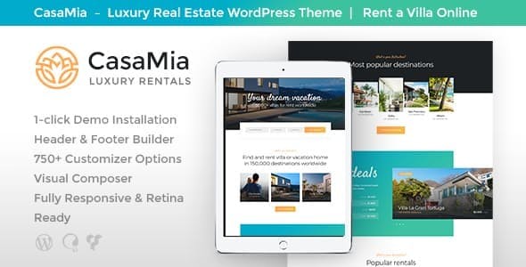 CasaMia v1.1.3 – Property Rental WordPress Theme