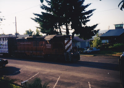 Willamette & Pacific GP9 #1802 in Rainier, Oregon in June 2002